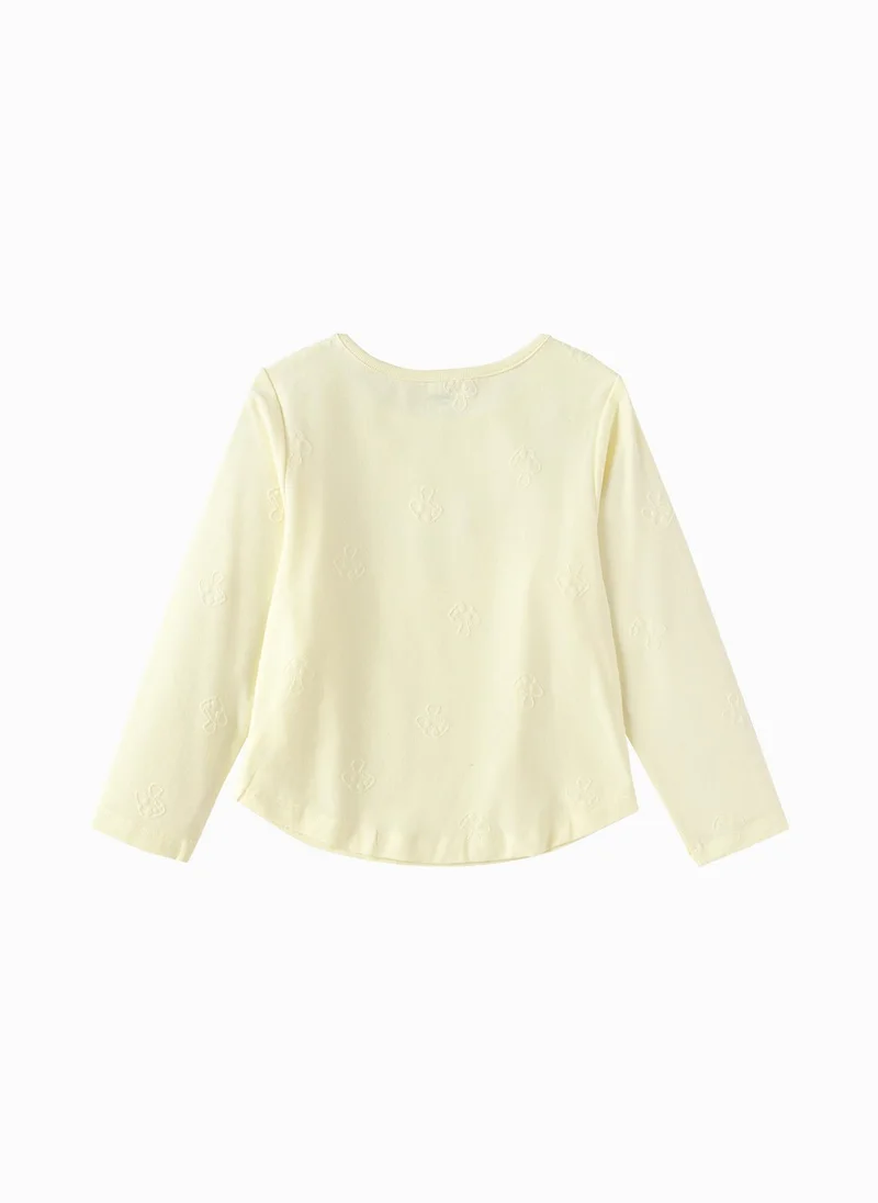 Balabala Yellow Toddler Girls Round v-neck long-sleeved T-shirt for Women | Best Price UAE